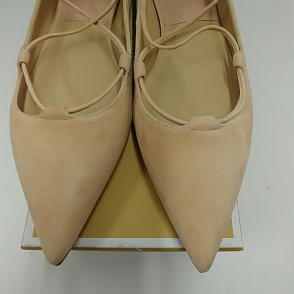 Michael Kors Cipria Beige Suede Lace Up Size 9 M - Picture 2 of 8
